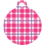 Preppy Plaid Pink HD Dog ID Tag