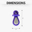 Purple TPR Pacifier Dog Chew Toy with Rope & Treat Holes, 4.9 × 2.3 in