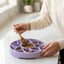 Sunflower Softie eTray Slow Feeder Dog Bowl | Soft Shallow Lick Mat | Yellow & Purple | USA Made