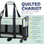 Quilted Chariot Pet Carrier With Removable Wheels and Telescopic Handle
