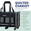 Quilted Chariot Pet Carrier With Removable Wheels and Telescopic Handle