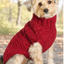 Red Cable Knit Dog Sweater