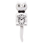 White Gentleman Kit-Cat Klock with Black Bow Tie (15.5" high)