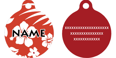Aloha Red HD Dog ID Tag