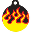 Red Flames HD Dog ID Tag