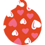 Red Hearts HD Dog ID Tag