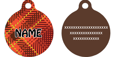 Red Kilt Plaid HD Dog ID Tag