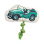 Country Living Retro Army Jeep Plush Dog Toy with Squeaker & Rope, 13 × 11 in