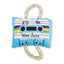 Retro Cassette Tape Plush Dog Toy with Squeaker & Crinkle Paper