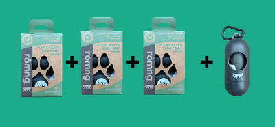 compostable plant-based dog poop bags starter pack