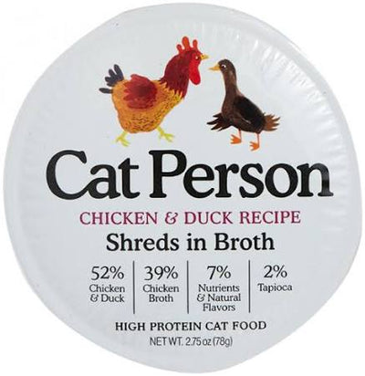 Cat Person Cat Shredded Chicken & Duck In Broth 2.75oz