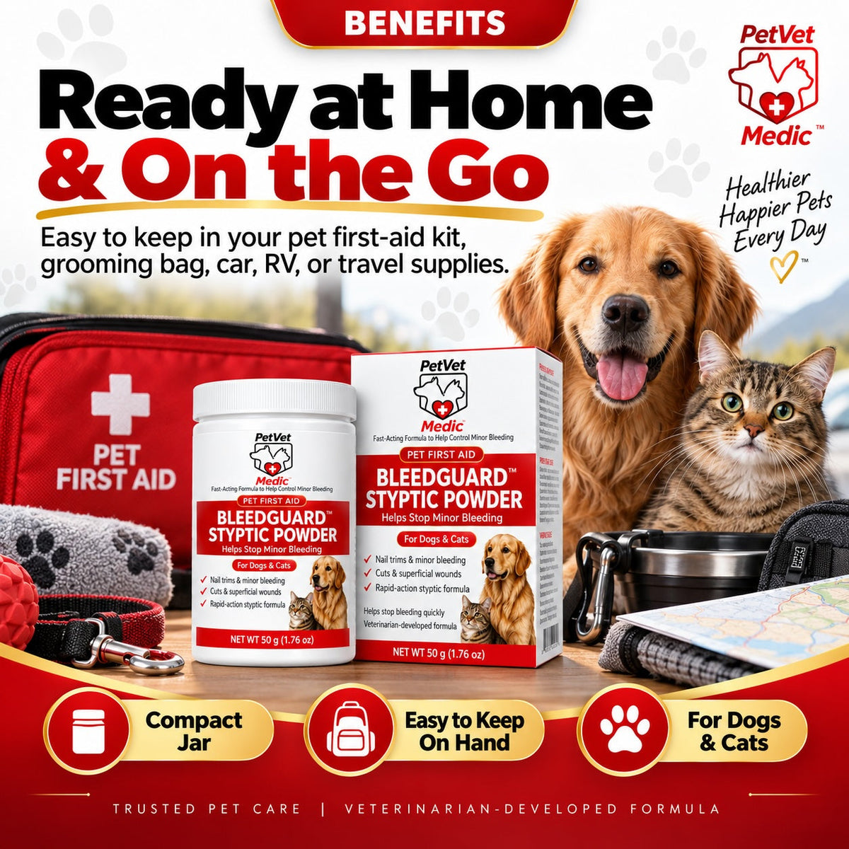 BleedGuard™ Styptic Powder for Dogs, Cats & Small Pets 1.76 oz