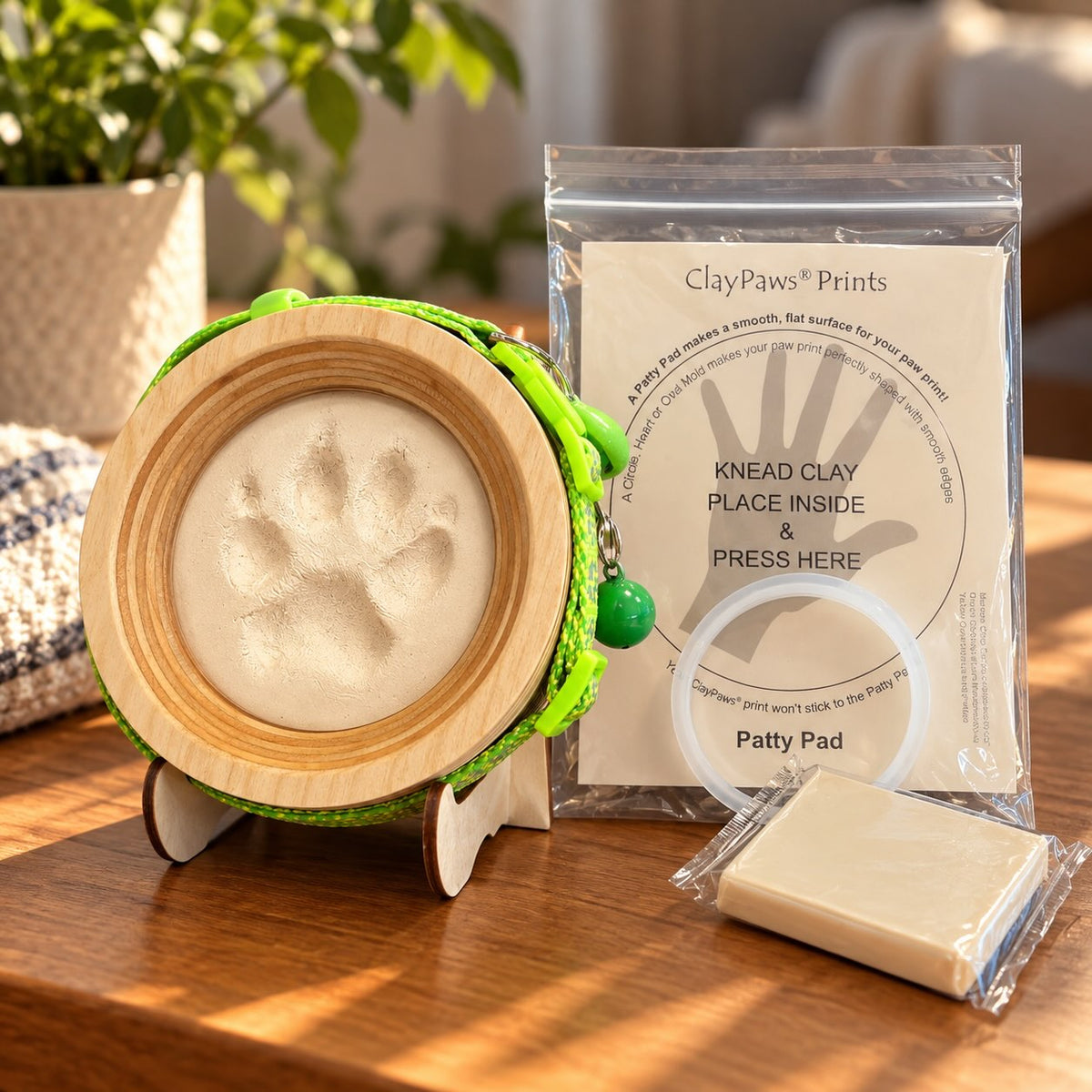 ClayPaws® Almond Shimmer Paw Print Kit & Collar Keepsake Frame