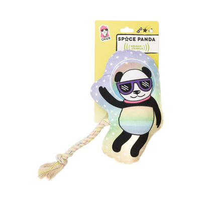 Space Panda Plush Dog Toy with Squeaker & Crinkle Paper