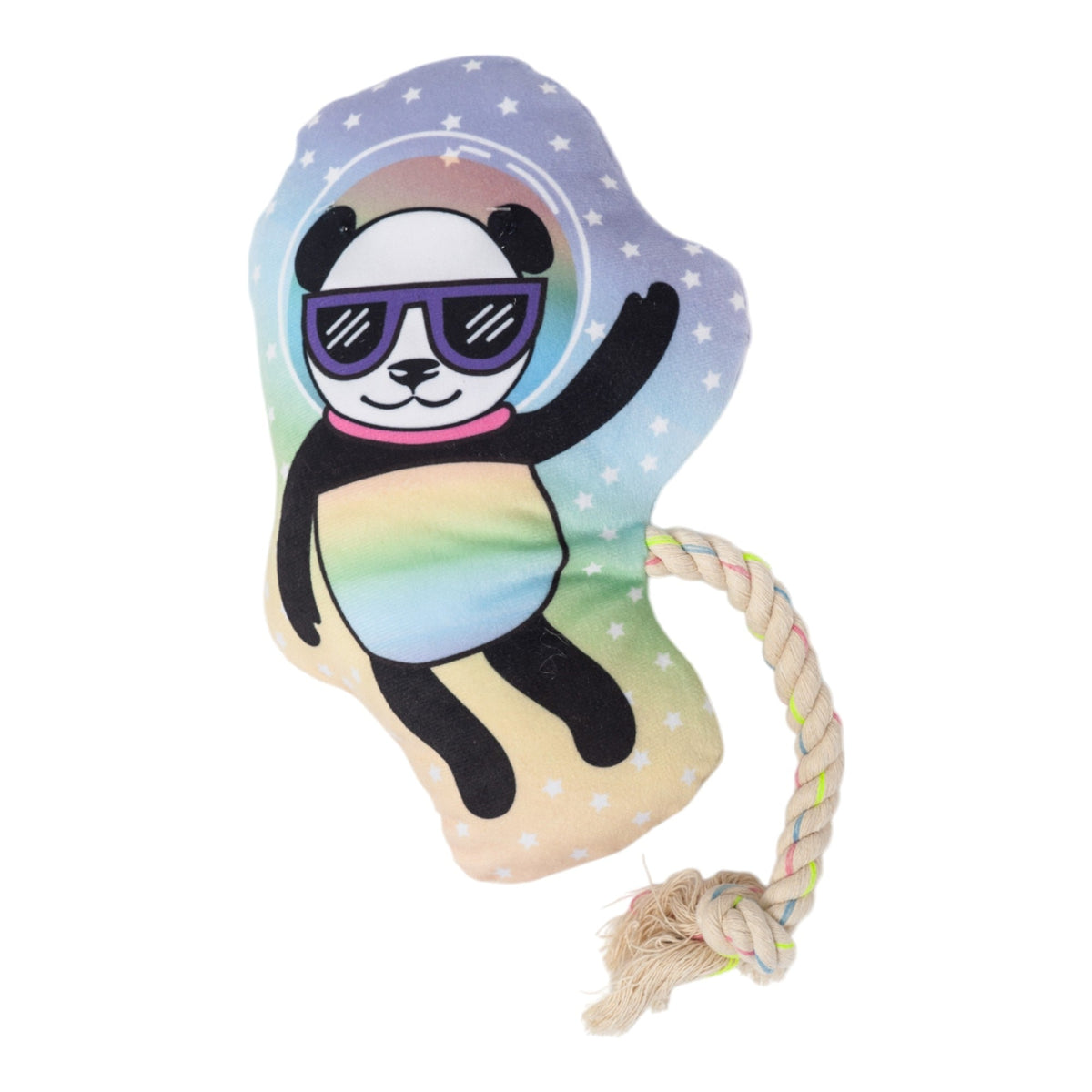 Space Panda Plush Dog Toy with Squeaker & Crinkle Paper