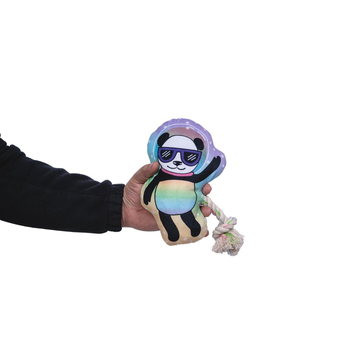 Space Panda Plush Dog Toy with Squeaker & Crinkle Paper