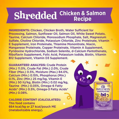 Wellness Appetizing Entrees Shredded Chicken & Salmon Cat (1.4oz)