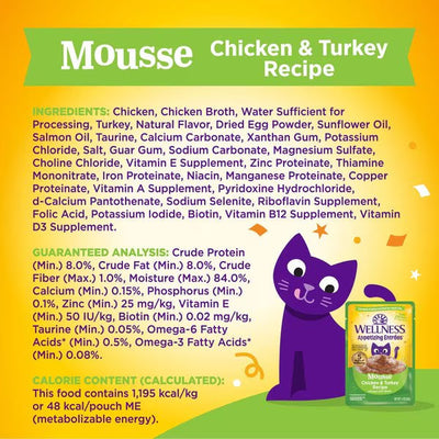 Wellness Appetizing Entrees Chicken & Turkey Mousse Cat (1.4oz)