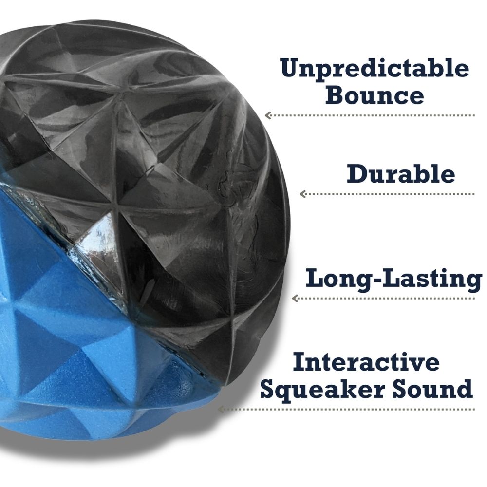 Country Living Geometric Textured TPR Ball Dog Toy, 3.6 in