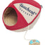Touchcat ® 'Oval Saucer' Collapsible Walk-Through Kitty Pet Cat Bed House w/ Play Active Teaser Toy