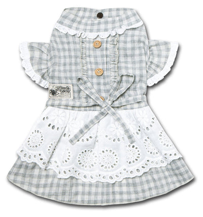 Touchdog 'I love Poochi' Classical Plaid Fashion Designer Dog Dress