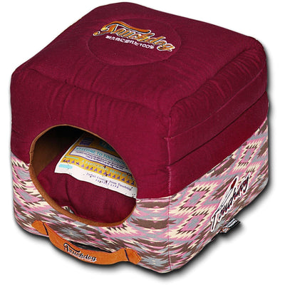 Touchdog ® '70's Vintage-Tribal' 2-in-1 Collapsible Squared Dog and Cat Bed