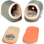 Touchdog ® 'Active-Play' Vintage Emblem Panoramic Cat Bed w/ Teaser Toy