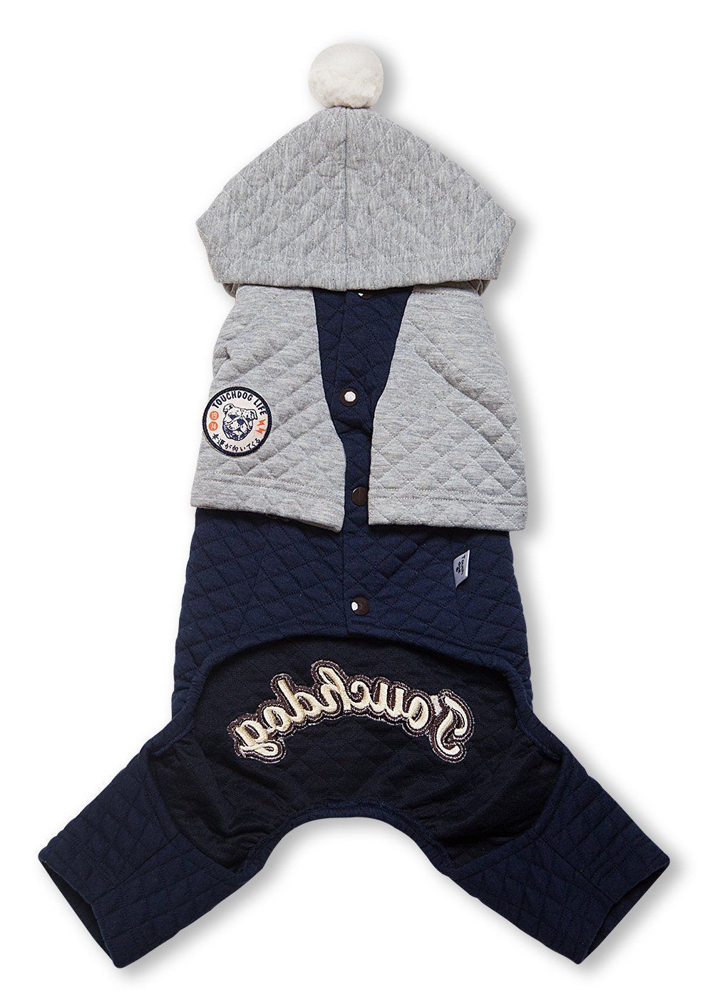 Touchdog ® Designer Quilted Full-Body Hooded Dog Sweater