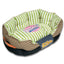 Touchdog ® 'Neutral-Striped' Rectangular Rounded Designer Dog Bed
