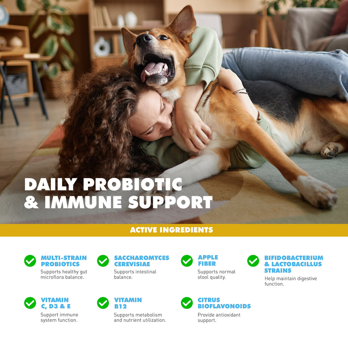 UBAVET Probiotics Gut & Immune Support Powder for Dogs & Cats, 5.3 oz