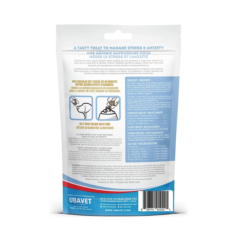 UBAVET UBACALM Calming Soft Chews for Dogs & Cats