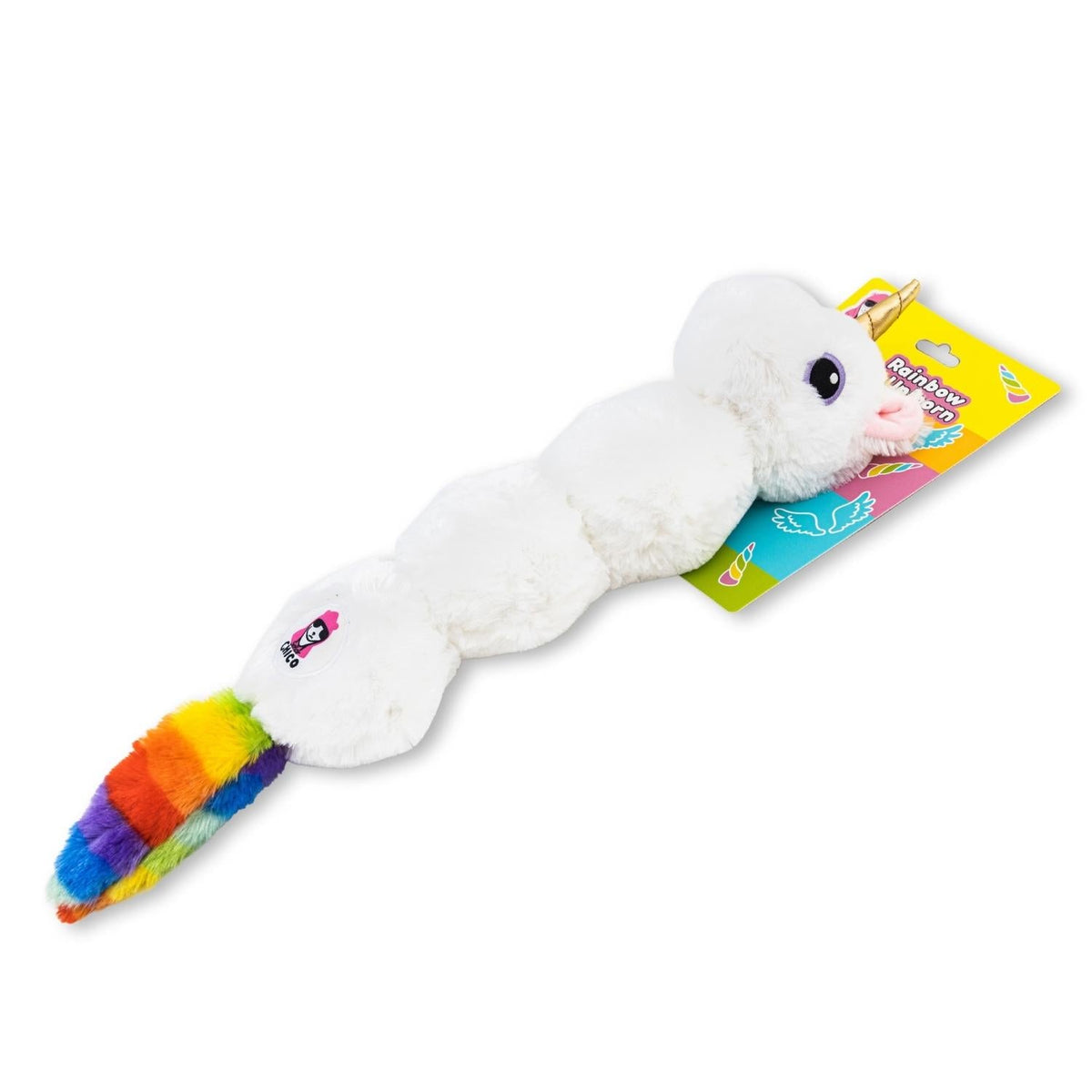 Rainbow Unicorn Plush Dog Toy with 4 Squeakers & Crinkle, 24-Inch