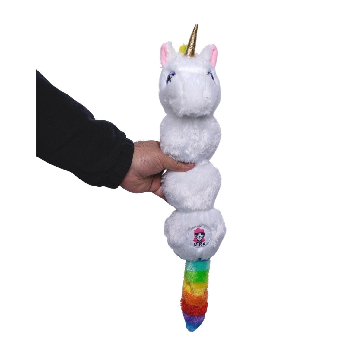 Rainbow Unicorn Plush Dog Toy with 4 Squeakers & Crinkle, 24-Inch