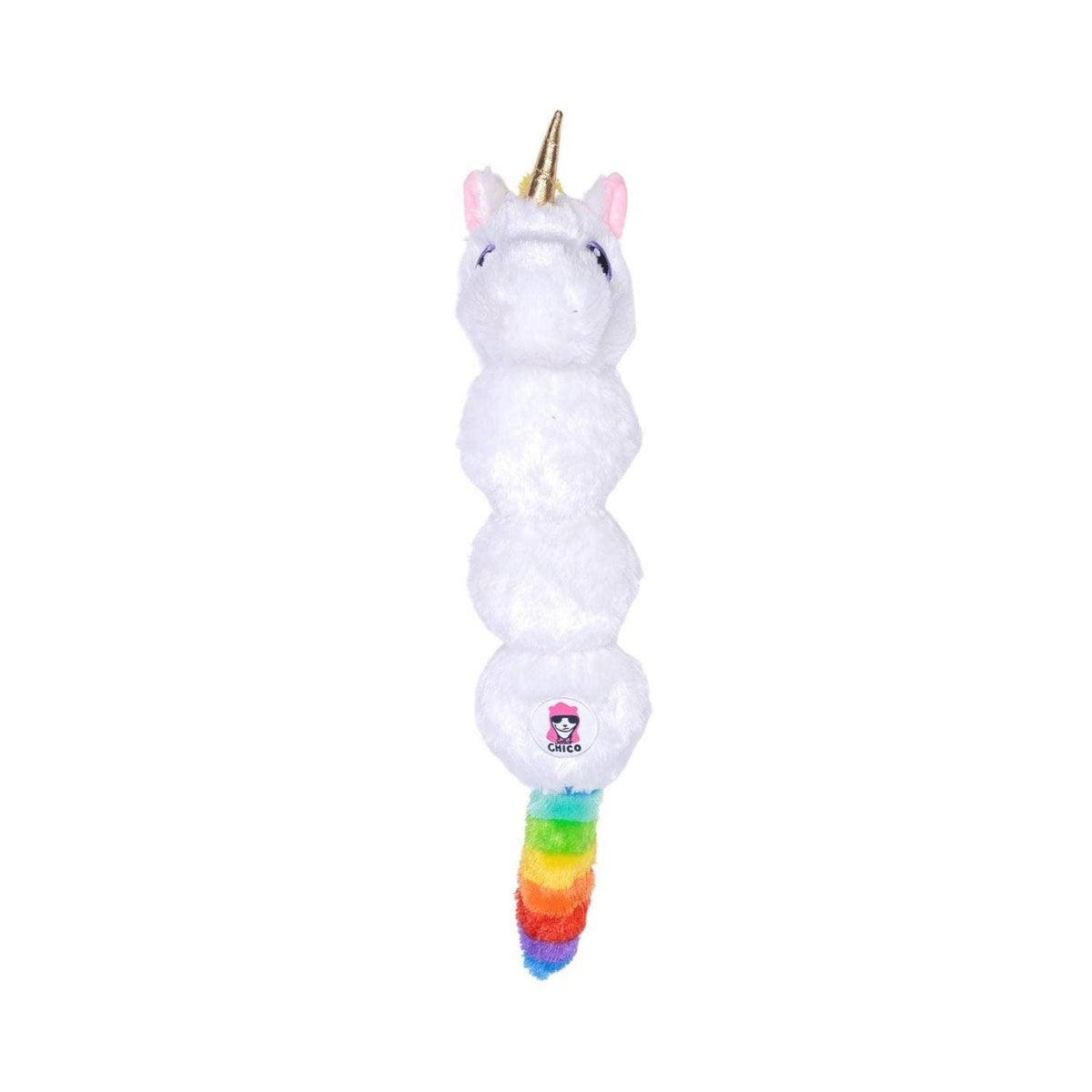 Rainbow Unicorn Plush Dog Toy with 4 Squeakers & Crinkle, 24-Inch