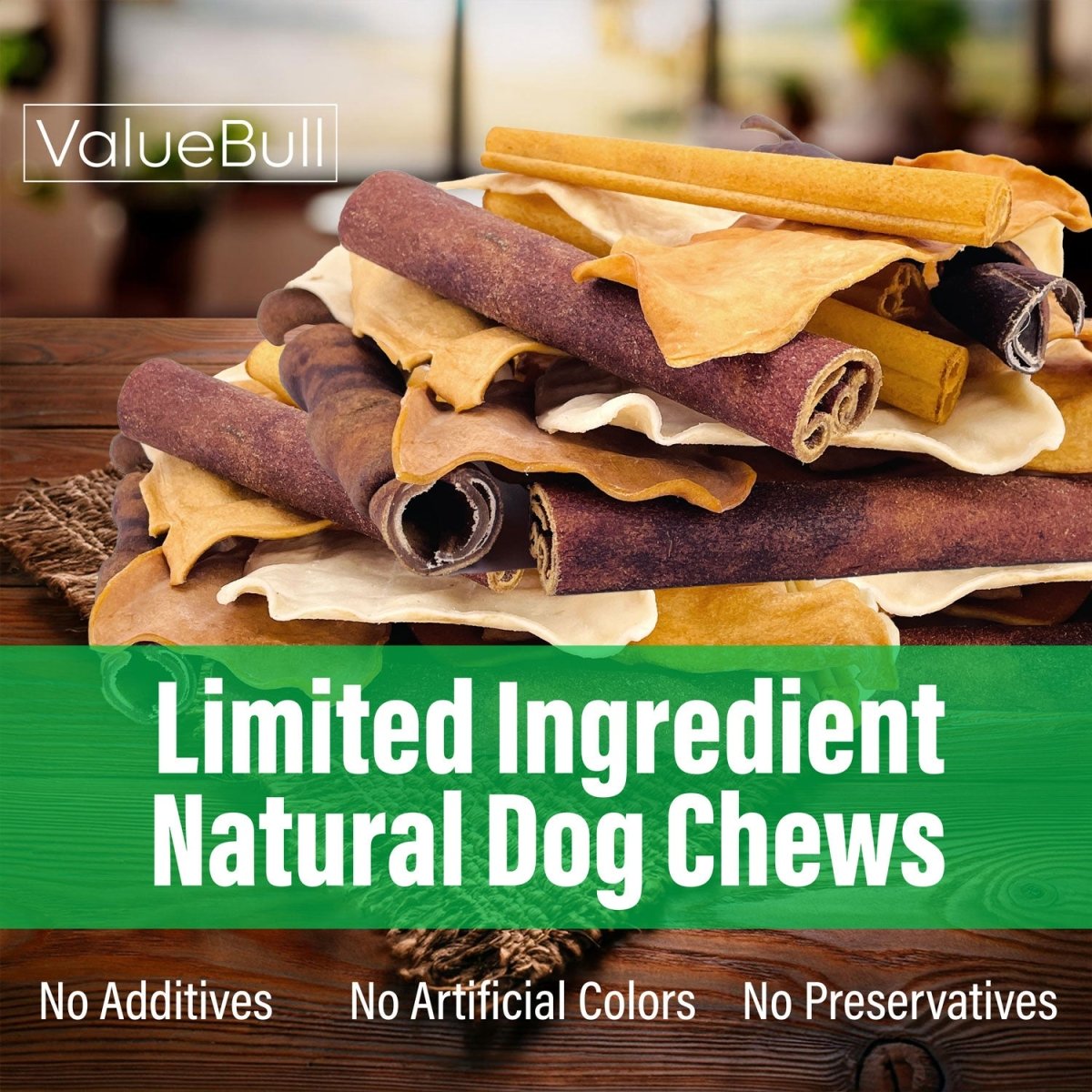 ValueBull USA Collagen Dog Chews, Fun Shapes Variety Mix, Natural Long-Lasting Dog Treats, 2 Pound