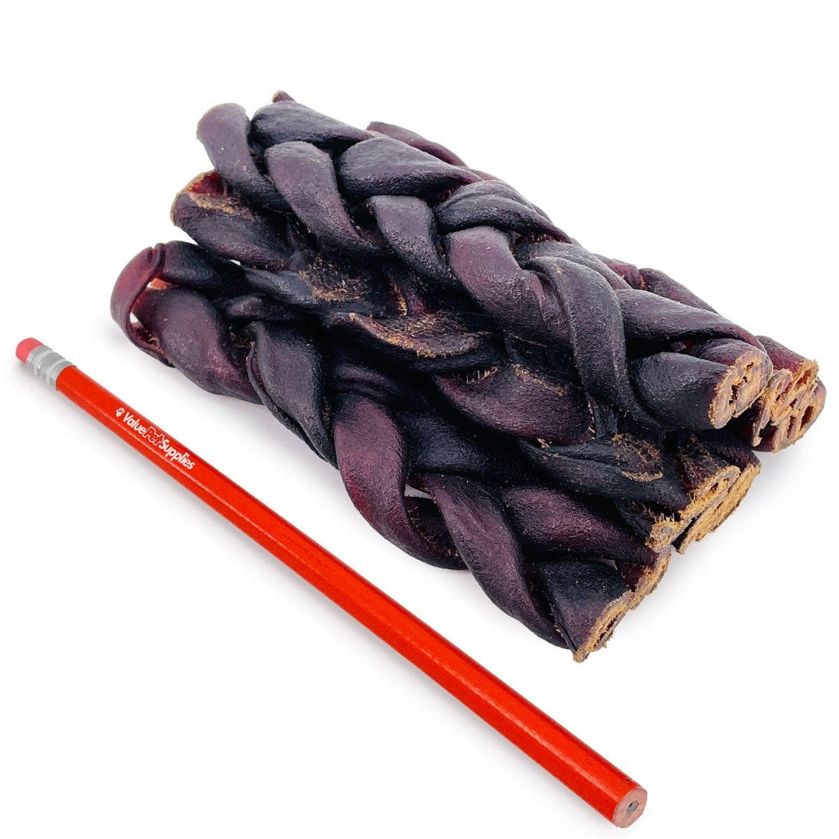 ValueBull USA Collagen Braid Beef Large Dog Chews, Thick 6 Inch 25 Count