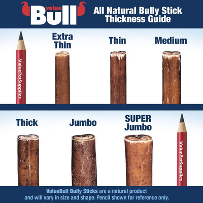 ValueBull USA Bully Sticks for Large Dogs, Jumbo 6 Inch, 10 Count