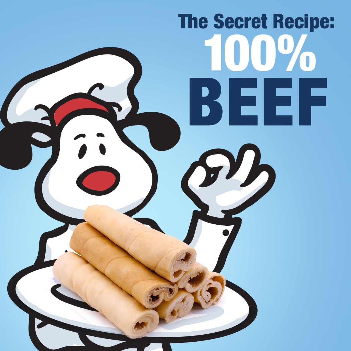 ValueBull Beef Cheek Rolls, Dog Chews, Varied Shapes, 6 Inch, 2 Pounds