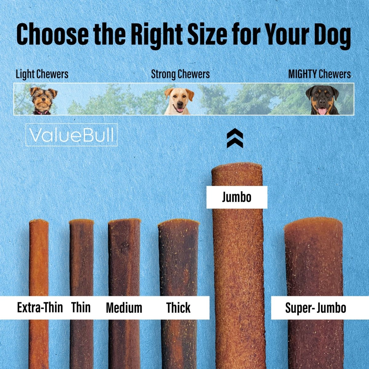 ValueBull Collagen Sticks for Dogs, 12 Inch Jumbo Chews, Natural Long-Lasting Dog Treats, 25 Count