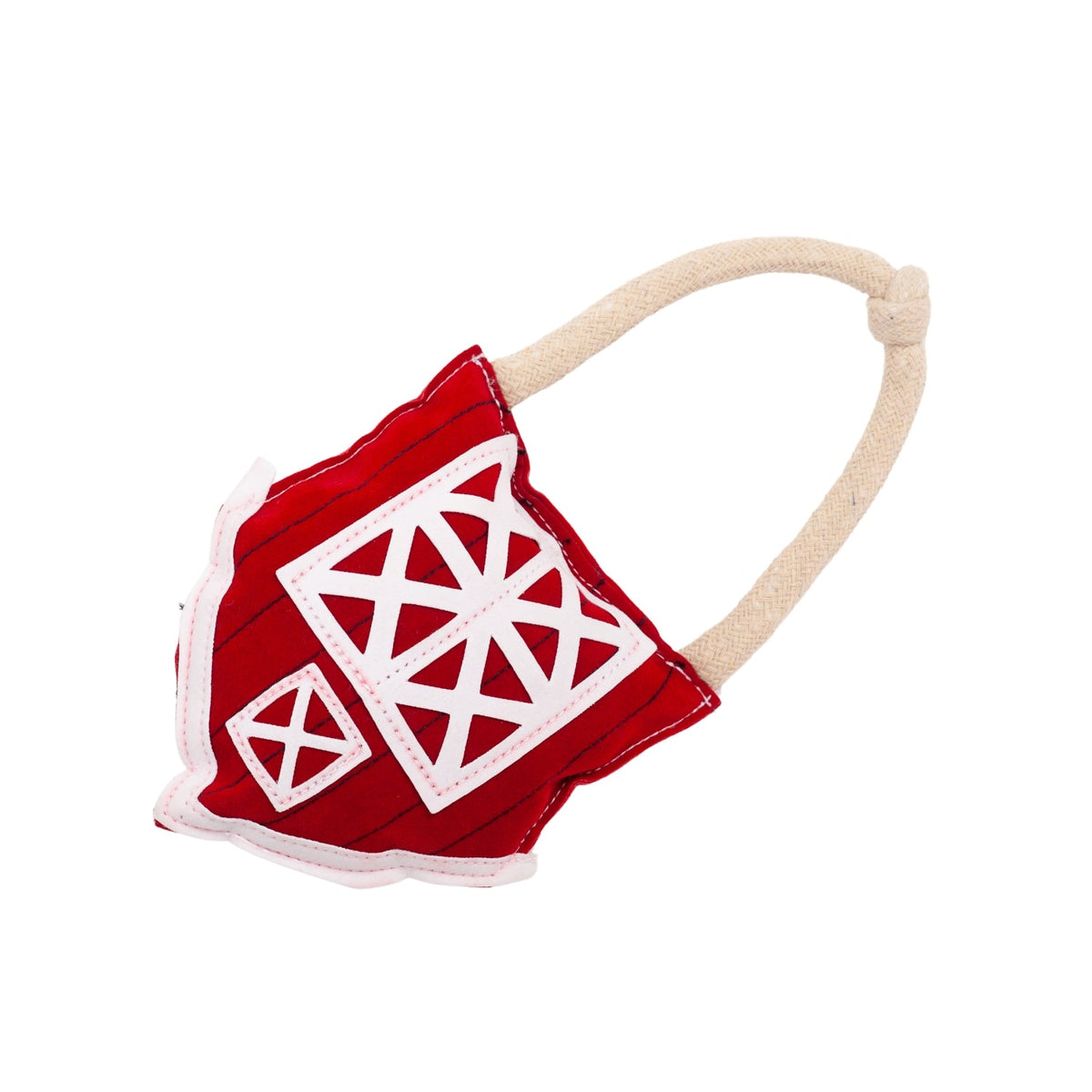 Country Living Faux Leather Red Barn Dog Chew Toy, 12 × 6.3 in