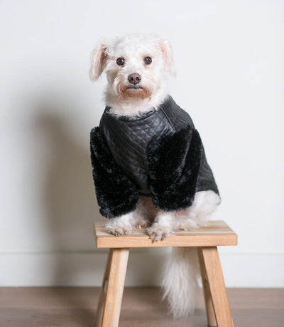 Fifi Quilted Faux Leather + Fur Top