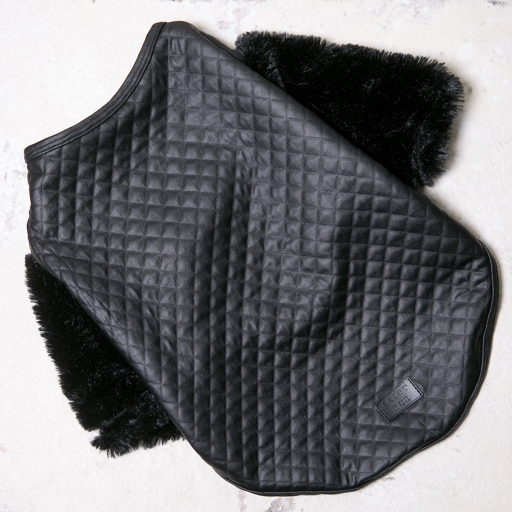 Fifi Quilted Faux Leather + Fur Top