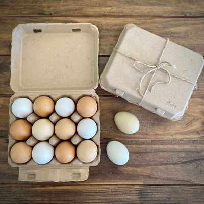 Henlay Vintage Blank Egg Cartons, Classic 3x4 Design, 2 Colors, 25, 65, 75, or 200 Pack