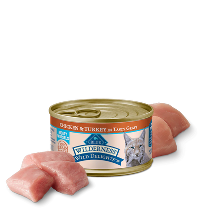 Blue Buffalo Wilderness Wild Delight Adult Chicken and Turkey Entree Wet Cat Can (3oz)