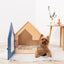 Booth-Style Wooden Dog House - Blue