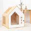 Booth-Style Wooden Dog House - White