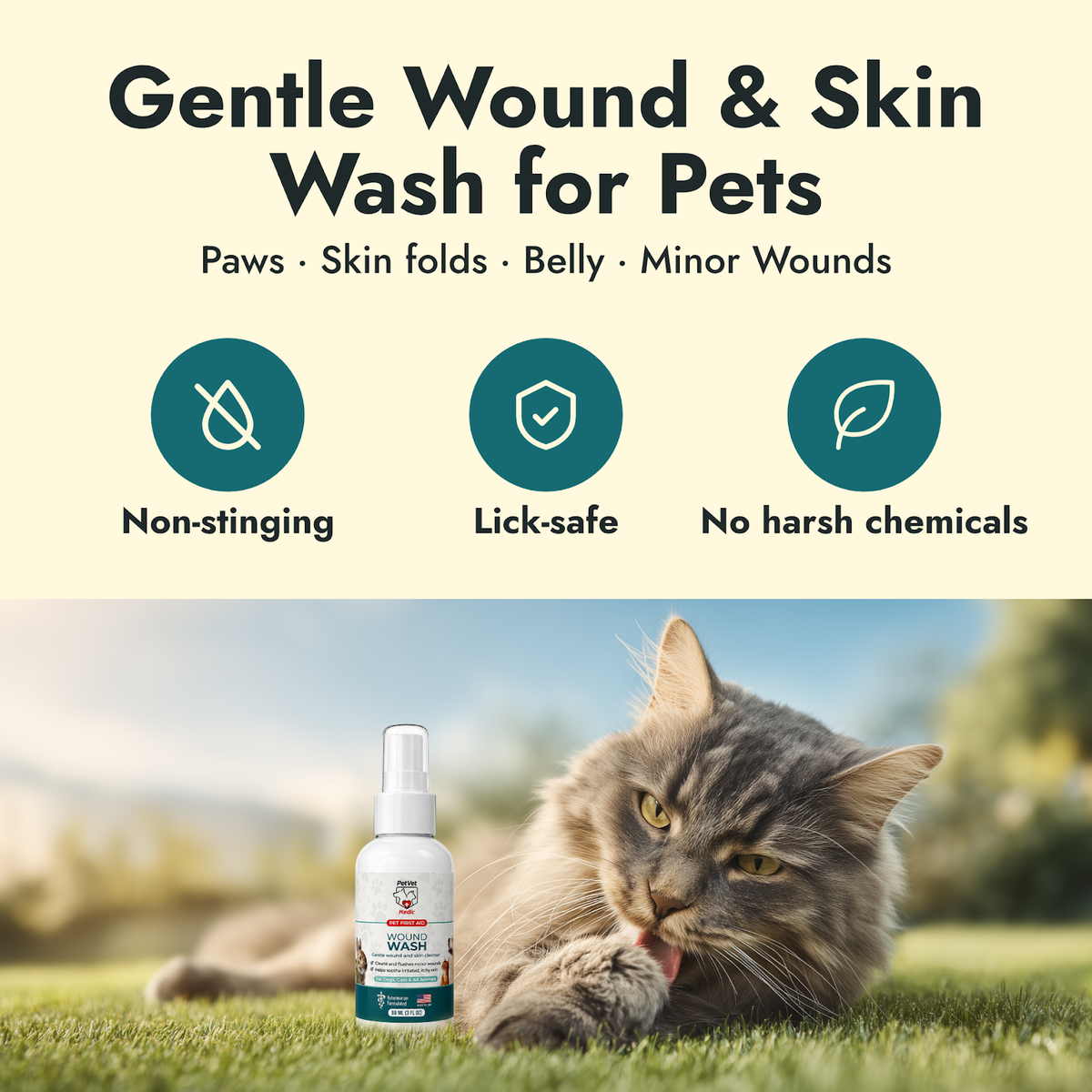 PetVet Medic® Wound Wash for Dogs, Cats & all Pets – 3 oz