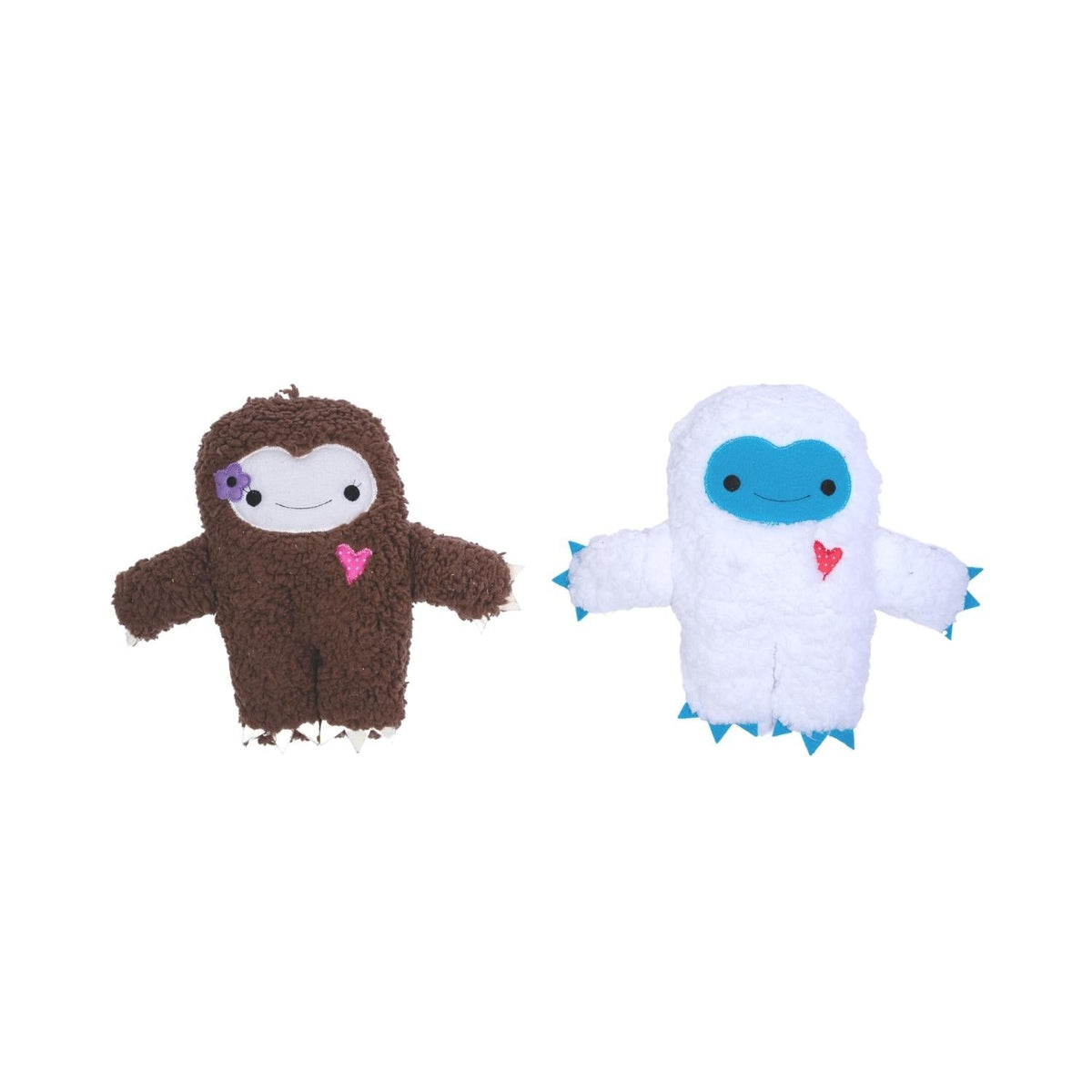 Yettie Snowman Plush Dog Toy Set with Crinkle & Squeakers, 2-Pack
